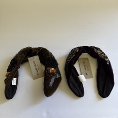 Alexis Bittar Lot of 2 Headbands – Velvet Embroidered Sequin Beaded – NWT