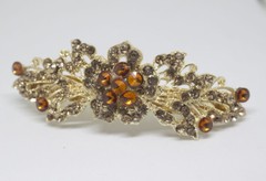 Gold Tone Rhinestone gold color metal Hair Clip Barrette ha2170