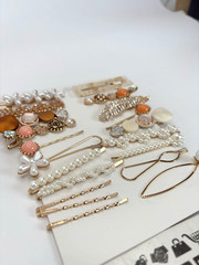 Mehay Macaron Pearl Acrylic Resin Fashion Hair Clips Set, Cute Hair