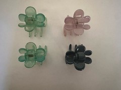 Camila Paris Flower Mini Hair Claw Clips Lot Of 4 Pastel Acetate French Style