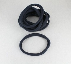 Black set of 10 XL stretch ponytail holders hair elastic no metal x large BIG