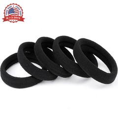 Black Hair Ties No Damage No Pull 100PCS Extra Thick Elastics Hair Bands Large P