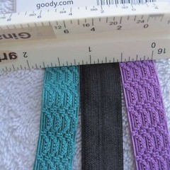3 Goody Ouchless Ribbon Headwraps Black Teal Purple Headbands Soft Fabric Lace