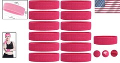 Elastic Cotton Sweatbands Set – 12PCS Moisture Wicking for All Sports Activities
