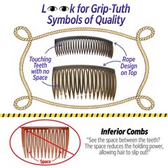 Good Hair Days Grip Tuth Hair Combs, Set of 2, Clear, 1.5 Wide