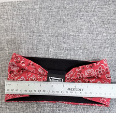 TawGear Stretchy Headband Moto Riding Red Paisley Metallic Outline Made in USA