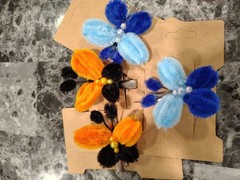 Handmade Beaded Butterfly Alligator Hair Clips-set Of 4