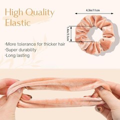 12 Pack Velvet Hair Scrunchies, Elastic Hair Bands in 12 Colors