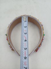 Beaded Headband Womens Multicolor Boho Pearl Bead Party Cocktail Hair Accessory