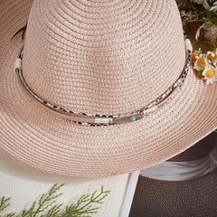 CALFOVERA Turquoise Velvet Cowboy Hat Bands Ethnic Western Rural Hatbands Adj…