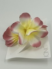 NEW ICING Claires Tropical Pink Yellow Flower Clip Womens Hair Accessory