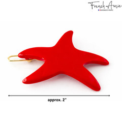 French Amie Star Fish Small Hair Clips Cellulose Acetate Beach Barrette Slide