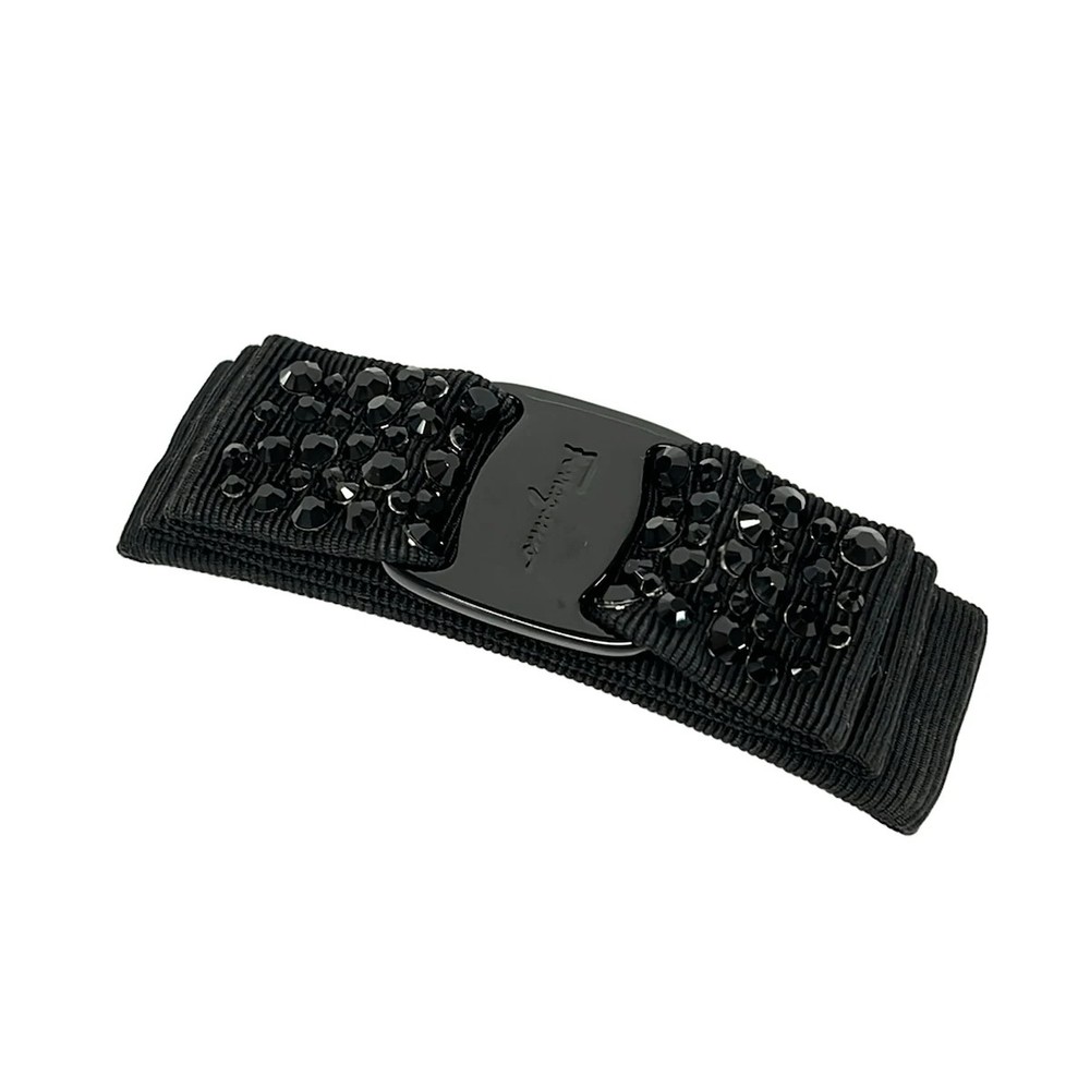 Salvatore Ferragamo Vara Black Chemical Fiber Rhinestones Other Jewellery