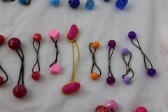 Vintage Ponytail Holders Knocker Ball Style Bead Lot of 47 Hair Ties Goody