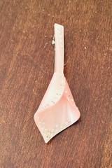 VINTAGE FRENCH PINK CELLULOID W/ RHINESTONES Art Deco CLIP HAIR BARRETTE PARIS