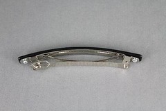 Black thin skinny narrow 4″ long plastic barrette hair clip accessory