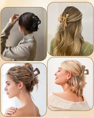 CHLINS 4 Pack Bow 1 Count (Pack of 4), Ebony & Caramel Gradient Collection