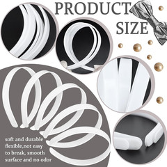 50PCS 1/2 Inch Plain Plastic Headbands for Girls No Teeth DIY Hair Accessories,