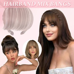 Braided Headband Fringe Topper Hair Extensions Thick Front Bangs Hairband Toupee