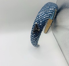 Prada Sequin Blue Denim Headband