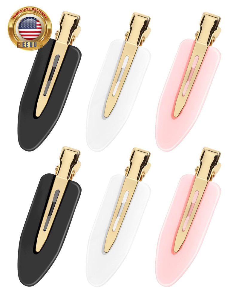 6 Pcs Creaseless Flat Hair Clips for Makeup and Daily Beauty Routine | No Crease