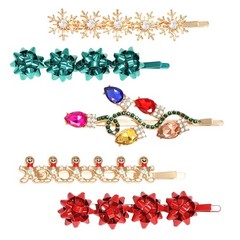 5PCS Christmas Hair Clips for Women Xmas Gift 1 Count (Pack of 5), Multicolor