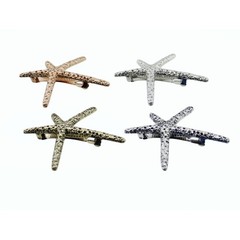 Yueton 4 Piece Starfish Hair Clips Rhinestone