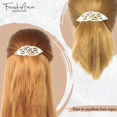 French Amie 3.5” Leaf Hair Barrette Cellulose Acetate French Hair Clip For Women