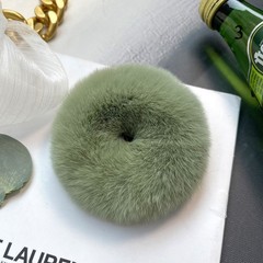 Real Rex Rabbit Fur Fluffy Scrunchies Soft Warm Winter Hair Rope Handmade