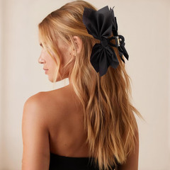 Bow Claw Clips Bow Hair Clips Black White 2PCS Big Hair Bows for Women Butterfly