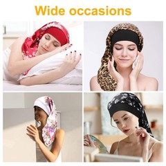 SATINIOR 6 Pcs Long Hair Satin Bonnet for 23.6×10.2 Inch (Pack of 6), Multi
