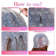 Silicone Highlight Hair Cap Color Set Professional Reusable Highlighting Cap