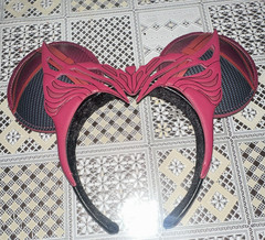 Scarlet Witch Red/Black Mouse Ears Costume Headband, Plastic, Solid