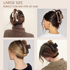 12 Pack Large Flower Hair Clips for Women – 4.3 Black, Coffee, Khaki, Beige