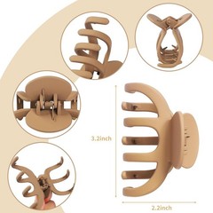 SMKSL Hair Clips 3.5 Inch Medium Brown Matte Banana Jaw Claw Clips