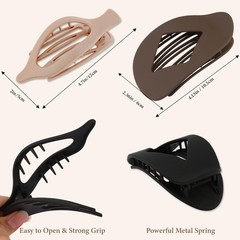 Atoden Flat Hair Clips Large Claw for Thick Medium Thin Neutral Color