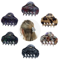 Tortoise Shell Hair Claw Clips, 2.4 Inch Medium Size Acrylic Hair Banana Barrett