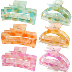 Hair Claw Clips for Women and Girls, Square Hair Accessories, 6 Pack Colorful