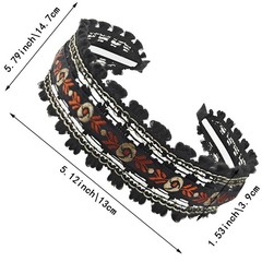 2 Pack Embroidered Headbands for , Wide Non-Slip Boho Floral Hair Hoops, Ethn…