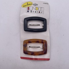 Vintage 80s Bundle O’ Braids Plastic Hair Clip Barrettes Black Tortoise Shell