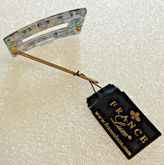 France Luxe Rectangular Hair Barrette – Classic (NEW-other), Floral pattern