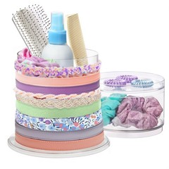 STORi Bella Stackable Clear Plastic Hair Accessory 2 Count (Pack of 1),