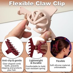 6 PCS Silicone Claw Clip, Flexible Clip for Thin, Thick and Curly…