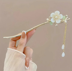 1pc Elegant Chinese Style Hairpin – Tassel Floral Hair Stick for Women – NEW
