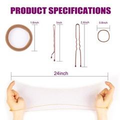 85 Pcs 24 Inch Hair Net Kit for Women, Invisible Elastic Hair Nets w/ Hair Pins