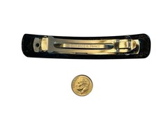 Dichroic Fused Glass Hair Barrette Handmade by Janet Wolery – 4”- RAINBOW ZEBRA