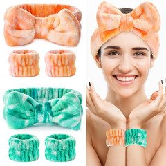 6PCS Spa Headband and Wristband Set for Face Washing, Soft Microfiber Skincare H