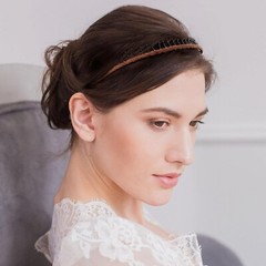, 10 Pack Ribbon Wrapped Metal Headbands with Teeth Comb Hair Hoop Hairband for