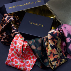 Floral 100% Pure Mulberry Silk 19 mm 6A Elastic Headband – Handmade in USA
