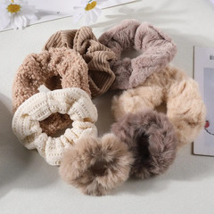 7pcs Plush Hair Scrunchies Set Soft Cotton Blend Ponytail Hair Ties Women